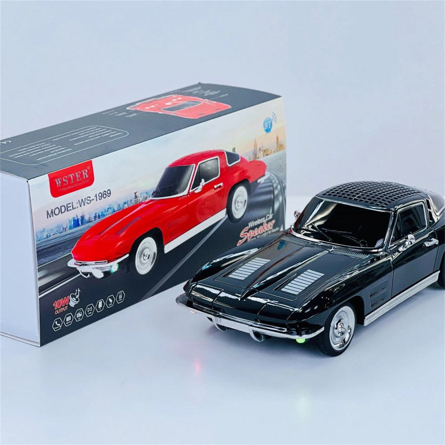 Bluetooth Car Speaker 1969 Classic Retro Design with Moving Wheels, LED, FM, USB-C WS1969 - Red - WS1969-TRUCK-SPEAKER-RED-3.jpg