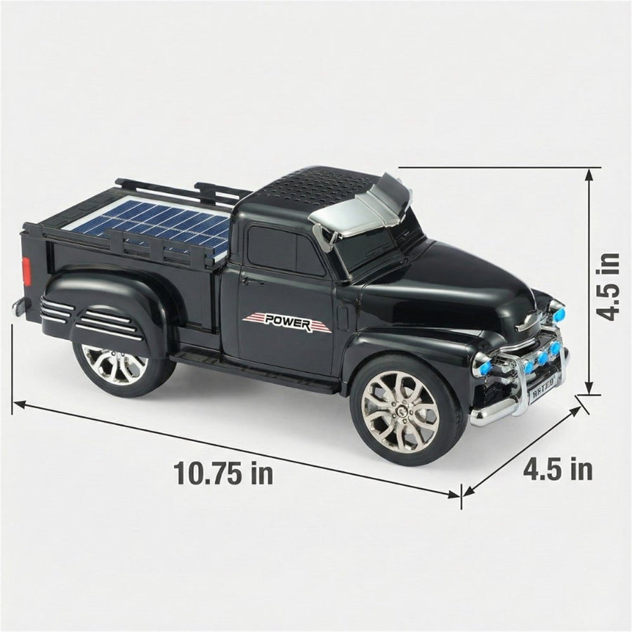 Off-Road Truck Style Bluetooth Speaker with Solar Charging, LED Lights & Moving Wheels WS695 - Red
