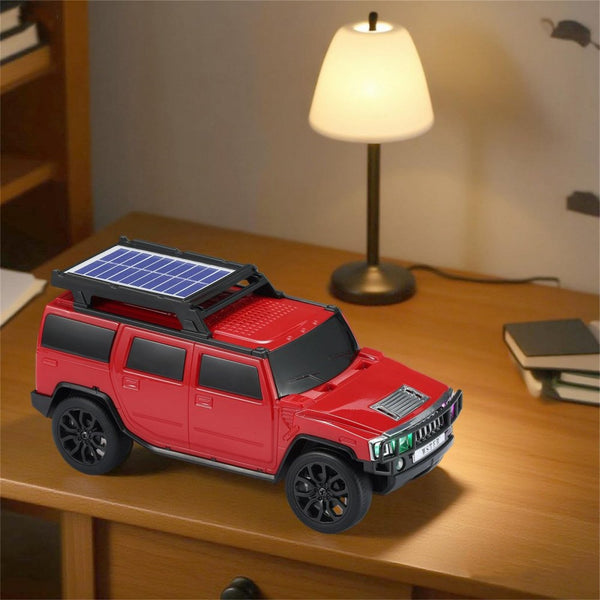 Boxy SUV-Inspired Bluetooth Speaker with Solar Charging, LED, FM Radio & Moving Wheels WS696 - Beige - WS696-J-CAR-SPEAKER-BEIGE-2.jpg