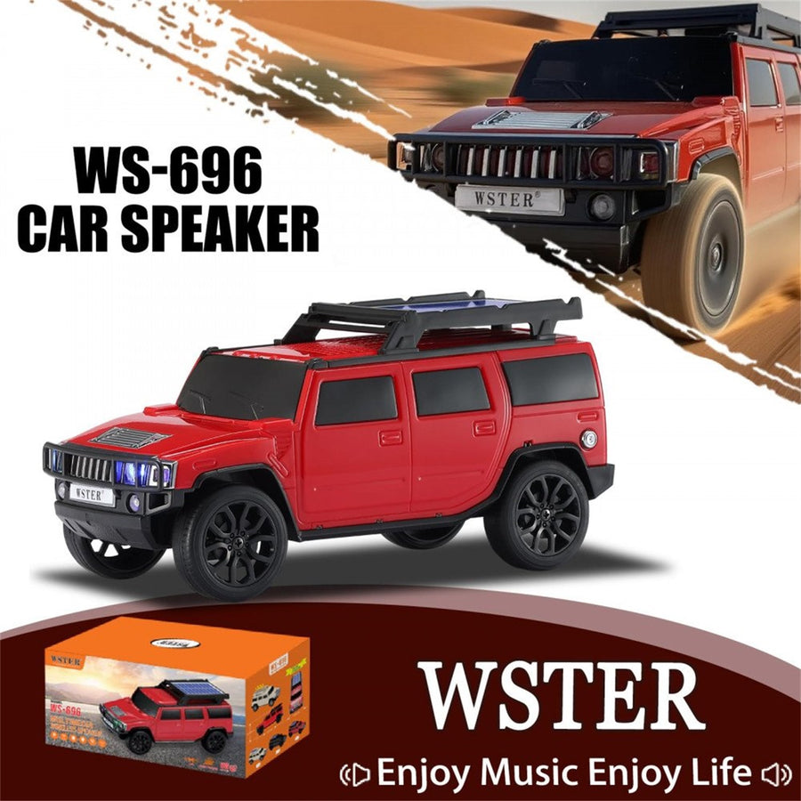 Boxy SUV-Inspired Bluetooth Speaker with Solar Charging, LED, FM Radio & Moving Wheels WS696 - Beige - WS696-J-CAR-SPEAKER-BEIGE-3.jpg