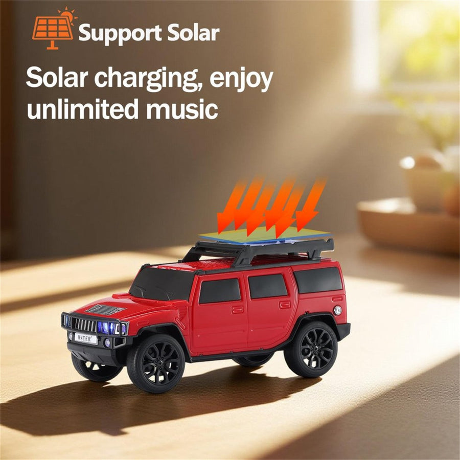 Boxy SUV-Inspired Bluetooth Speaker with Solar Charging, LED, FM Radio & Moving Wheels WS696 - Beige - WS696-J-CAR-SPEAKER-BEIGE-5.jpg