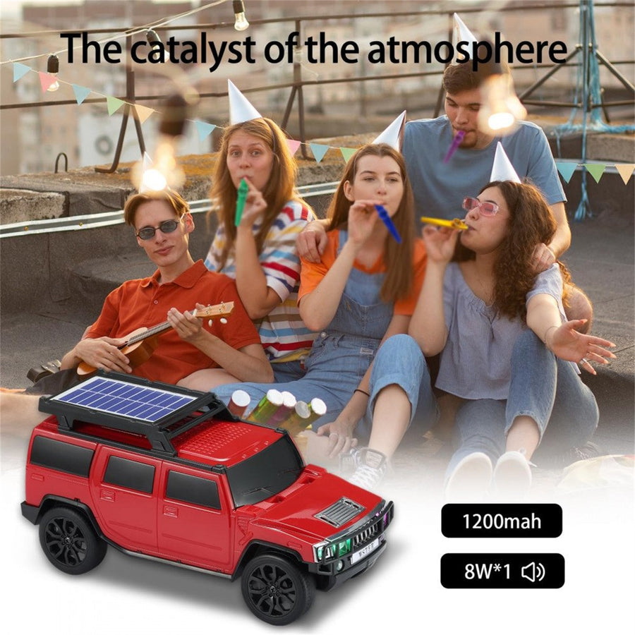 Boxy SUV-Inspired Bluetooth Speaker with Solar Charging, LED, FM Radio & Moving Wheels WS696 - Beige - WS696-J-CAR-SPEAKER-BEIGE-6.jpg
