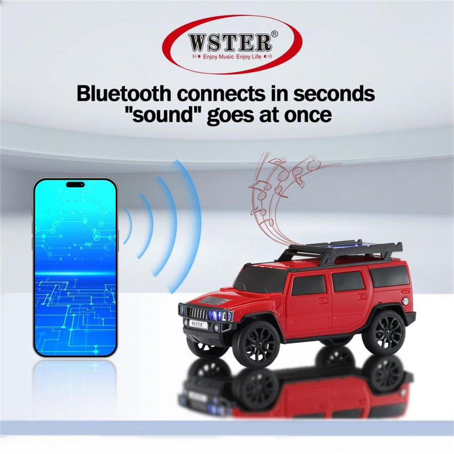 Boxy SUV-Inspired Bluetooth Speaker with Solar Charging, LED, FM Radio & Moving Wheels WS696 - Beige - WS696-J-CAR-SPEAKER-BEIGE-7.jpg