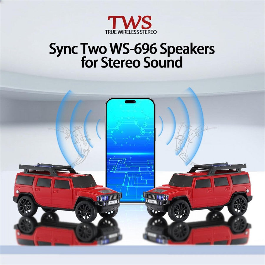 Boxy SUV-Inspired Bluetooth Speaker with Solar Charging, LED, FM Radio & Moving Wheels WS696 - Beige - WS696-J-CAR-SPEAKER-BEIGE-8.jpg